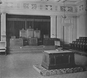 Alabama Collection: The Lodge Room, showing decorative frieze, Masonic Temple, Birmingham, Alabama, 1924