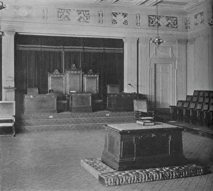 Alabama Collection: The Lodge Room, showing decorative frieze, Masonic Temple, Birmingham, Alabama, 1924