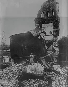 Shelling Prints: Lodz -- Water Tower wrecked by shells, between c1914 and c1915. Creator: Bain News Service