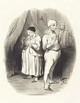 Employee Prints: L'oeil du maitre, 1842. Creator: Honore Daumier