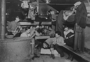 Logging Prints: In log camp, Hoquiam, Wash. 1917 and 1918. Creator: Bain News Service