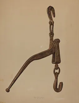 Weight Prints: Log Load Tightener, 1939. Creator: Max Fernekes