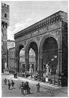 Images Dated 16th April 2008: Loggia del Lanzi, Piazza della Signoria, Florence, Italy, 1882