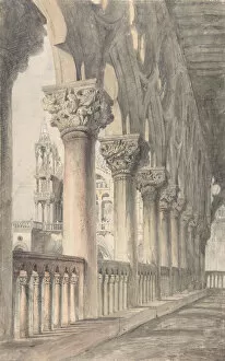 Doges Palace Gallery: Loggia of the Ducal Palace, Venice, 1849-50. Creator: John Ruskin