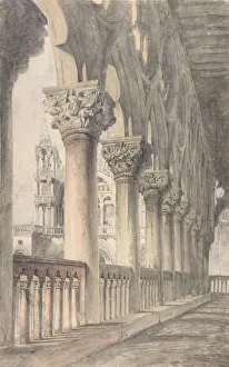 Ruskin John Collection: Loggia of the Ducal Palace, Venice, 1849-50. Creator: John Ruskin