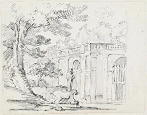 Vien Joseph Marie I Prints: Loggia and Statuary in an Italian Garden, 1744/1750. Creator: Joseph-Marie Vien the Elder