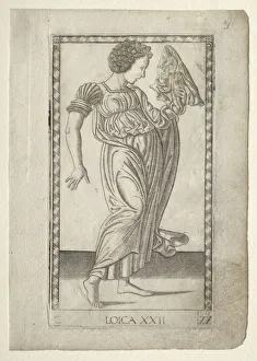Ferrara Prints: Logic (from the Tarocchi, series C: Liberal Arts, #22), before 1467