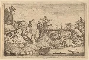Wooden Bridge Gallery: Two Logs in the Water, probably c. 1645 / 1656. Creator: Allart van Everdingen