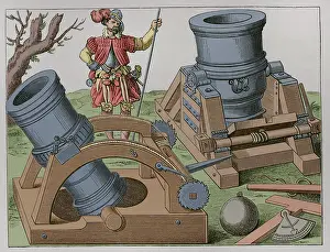 Colourised Prints: Lombards on their mobile devices, 1575, (1877). Creator: Unknown