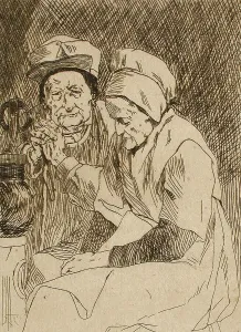 L'Oncle Claes et la tante Johanna, 1875. Creator: Félicien Rops