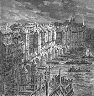 City Life Prints: London Bridge, 1694, 1872. Creator: Gustave Doré