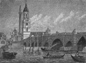 The Pall Mall Prints: London Bridge, 1796, (1903). Artist: John Walker