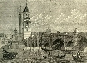 Sir Christopher Wren Collection: London Bridge, c1872. Creator: Unknown