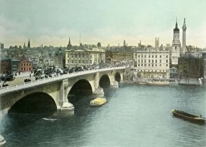 London Landmarks Collection: London Bridge, c1900s. Creator: Eyre & Spottiswoode