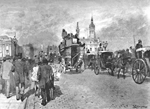 London Bridge - Going Across, 1891. Creator: William Luker.<br> London Bridge - Going Across, 1891. Creator: William Luker