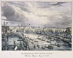 London Bridge (new), London, 1831. Artist: Charles Etienne Pierre Motte