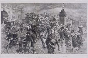 May Day Gallery: London Bridge (new), London, c1870. Artist: G Durand