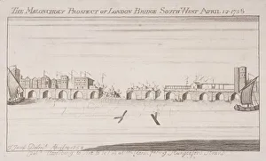 London Bridge (old), London, 1758