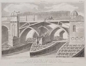 Basire Gallery: London Bridge (old), London, 1830. Artist: James Basire I