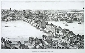 London Bridge (old), London, c1830. Artist: R Martin