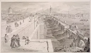 London Bridge (old and new), London, 1831. Artist: Thomas Hosmer Shepherd