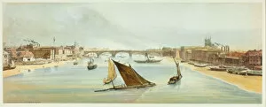 Boys Thomas Shotter Gallery: London Bridge, from Southwark Bridge, plate four from Original Views of London as It Is