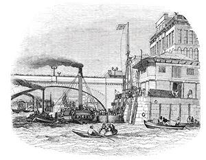 Steamboats Gallery: The London Bridge Steam Wharf, 1844. Creator: Unknown