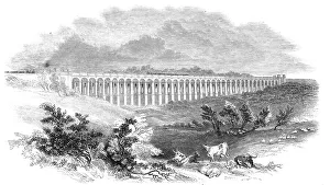London and Brighton Railway - the Great Ouse Viaduct, 1844. Creator: Unknown London and Brighton Railway - the Great Ouse Viaduct, 1844. Creator: Unknown