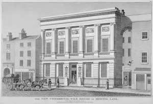 Mincing Lane Prints: The London Commercial Sale Rooms and Mincing Lane, City of London, 1814