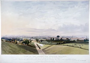 Duncan Prints: London and Croydon Railway, New Cross, Deptford, London, 1839. Artist: Edward Duncan