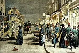 Christmas Prints: London After Dark, 1895. Creator: Unknown