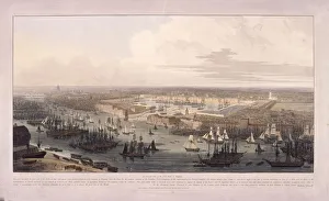 Daniell Prints: London Docks, 1803. Artist: William Daniell