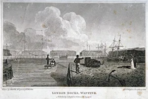 Robert Blemmell Prints: London Docks, Wapping, 1805. Artist: W Hawkins