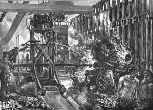 Energy Prints: The London Gas Supply; Sketches showing Method of Manufacture; Interior of Retort House