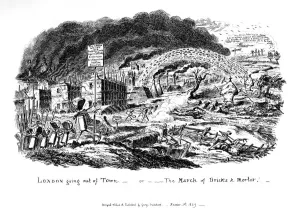 London going out of Town - or The March of Bricks and Mortar, 1829. Artist: George Cruikshank