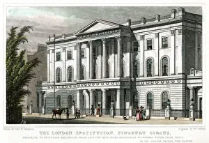 Deeble Prints: The London Institution, Finsbury Circus, London, 1827. Artist: William Deeble