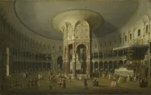 Venetian School Collection: London: Interior of the Rotunda at Ranelagh, 1754. Artist: Canaletto (1697-1768)