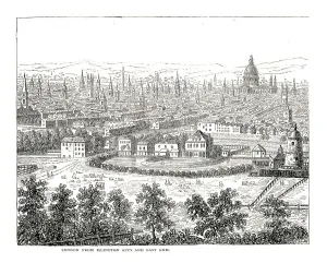 London from Islington City and East End. From a view by Canaletti, published 1753. Artist: Canaletto