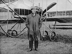 Air Race Gallery: London-Manchester Air Race: Mr Jack Alcock and his Maurice Farman biplane, 1914 (1934)