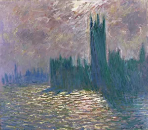 London, Parliament, Reflections on the Thames, 1905 London, Parliament, Reflections on the Thames, 1905
