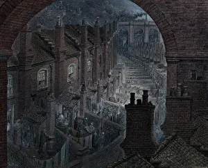 Over London by Rail, 1872. Artist: Adolphe Francois Pannemaker