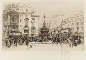 London Set: Piccadilly Circus (with Criterion Theatre), 1924. Creator: William Walcot (British