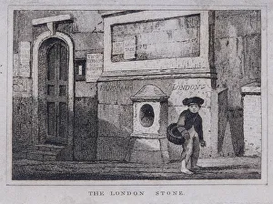 Cannon Street Prints: London Stone, Cannon Street, London, c1820