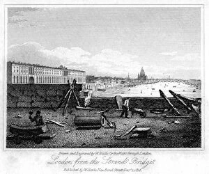 Waterloo Bridge Gallery: London from the Strand Bridge, 1816.Artist: W Wallis
