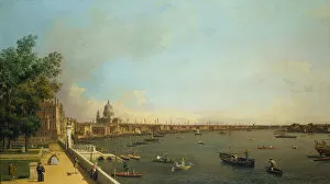 London. The Thames from Somerset House Terrace towards the City, ca 1751. Artist: Canaletto (1697-1768)