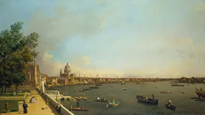 Venetian School Prints: London. The Thames from Somerset House Terrace towards the City