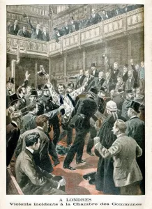 In London, Violent incident in the Chamber of Commons, 1901