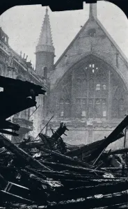 Blitz Prints: Londons Guildhall after the fire of December 29th December 1940