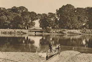 Peaceful Prints: Londons River at Isleworth Ferry Looking Towards the Green Glades of Kew Gardens, c1935