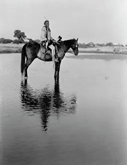 Buckskin Prints: The lone Chief-Cheyenne, c1927. Creator: Edward Sheriff Curtis